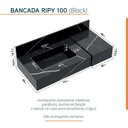 Ver imagem 4 de Bancada em Porcelanato 100cm com Cuba Esculpida Ripy Yescasa Preto/Black