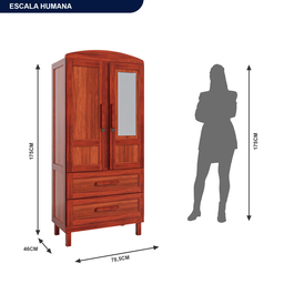 Guarda-roupa Solteiro 2 Portas 2 Gavetas Santana - 3