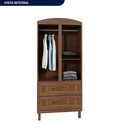 Ver imagem 5 de Guarda-Roupa Solteiro 2 Portas 2 Gavetas Santana Bege/Ypê