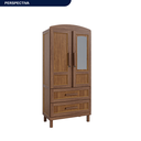 Ver imagem 3 de Guarda-Roupa Solteiro 2 Portas 2 Gavetas Santana Bege/Ypê