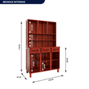 Ver imagem 4 de Armário para Cozinha 6 Portas 3 Gavetas Salvador Vermelho/Mel