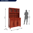 Ver imagem 3 de Armário para Cozinha 6 Portas 3 Gavetas Salvador Vermelho/Mel