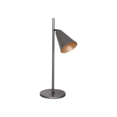 Luminária de Mesa Cone Belga 1lamp E27 Grafite/gold - 3107 Lum Grf/gld