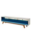 Ver imagem 3 de Rack Home para TV 85 Polegadas Sala Pés Madeira Tunísia Cor:Off-White e Azul Royal