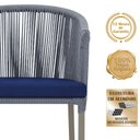 Ver imagem 3 de Mesa com 4 Cadeiras de Jantar Roma 100cm e Noronha em Aluminío Fendi Corda Nautica Estofado 10 Trama