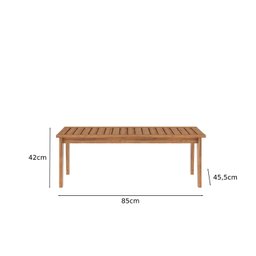 Conjunto Para Jardim Família 4 Peças 3 Poltronas 1 Mesa de Centro de Madeira Eucalipto sem Almofada  - 4
