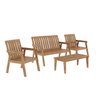 Conjunto Para Jardim Família 4 Peças 3 Poltronas 1 Mesa de Centro de Madeira Eucalipto sem Almofada  - 2