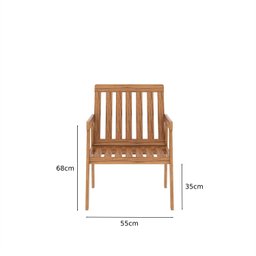 Conjunto Para Jardim Família 4 Peças 3 Poltronas 1 Mesa de Centro de Madeira Eucalipto sem Almofada  - 5