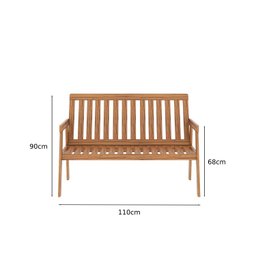 Conjunto Para Jardim Família 4 Peças 3 Poltronas 1 Mesa de Centro de Madeira Eucalipto sem Almofada  - 7