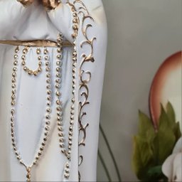Imagem Nossa Senhora de Fátima 30cm Resina Grande - 4