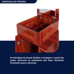 Cômoda Sapateira com Espelho 1 Porta 3 Gavetas e Porta Jóias Cuiabá Vermelho/Mel - 10 Cômoda Sapateira com Espelho 1 Porta 3 Gavetas e Porta Jóias Cuiabá Vermelho/Mel - 10