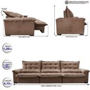 Ver imagem 2 de Sofá Retrátil e Reclinável 4,15m Cama inBox Big Fresh com SoftGel D40 Velupluma Castor