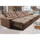Ver imagem 1 de Sofá Retrátil e Reclinável 4,15m Cama inBox Big Fresh com SoftGel D40 Velupluma Castor