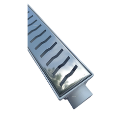 Ralo Linear 6x50 modelo Grelha Inox Polida Desenho S Coletor Branco - Ficone Reis - 3