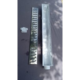 Ralo Linear 6x50 modelo Grelha Inox Polida Desenho S Coletor Branco - Ficone Reis - 4