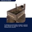 Ver imagem 7 de Cômoda Sapateira com Espelho 1 Porta 3 Gavetas e Porta Jóias Cuiabá Marrom/Imbuia