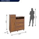 Ver imagem 3 de Cômoda Sapateira com Espelho 1 Porta 3 Gavetas e Porta Jóias Cuiabá