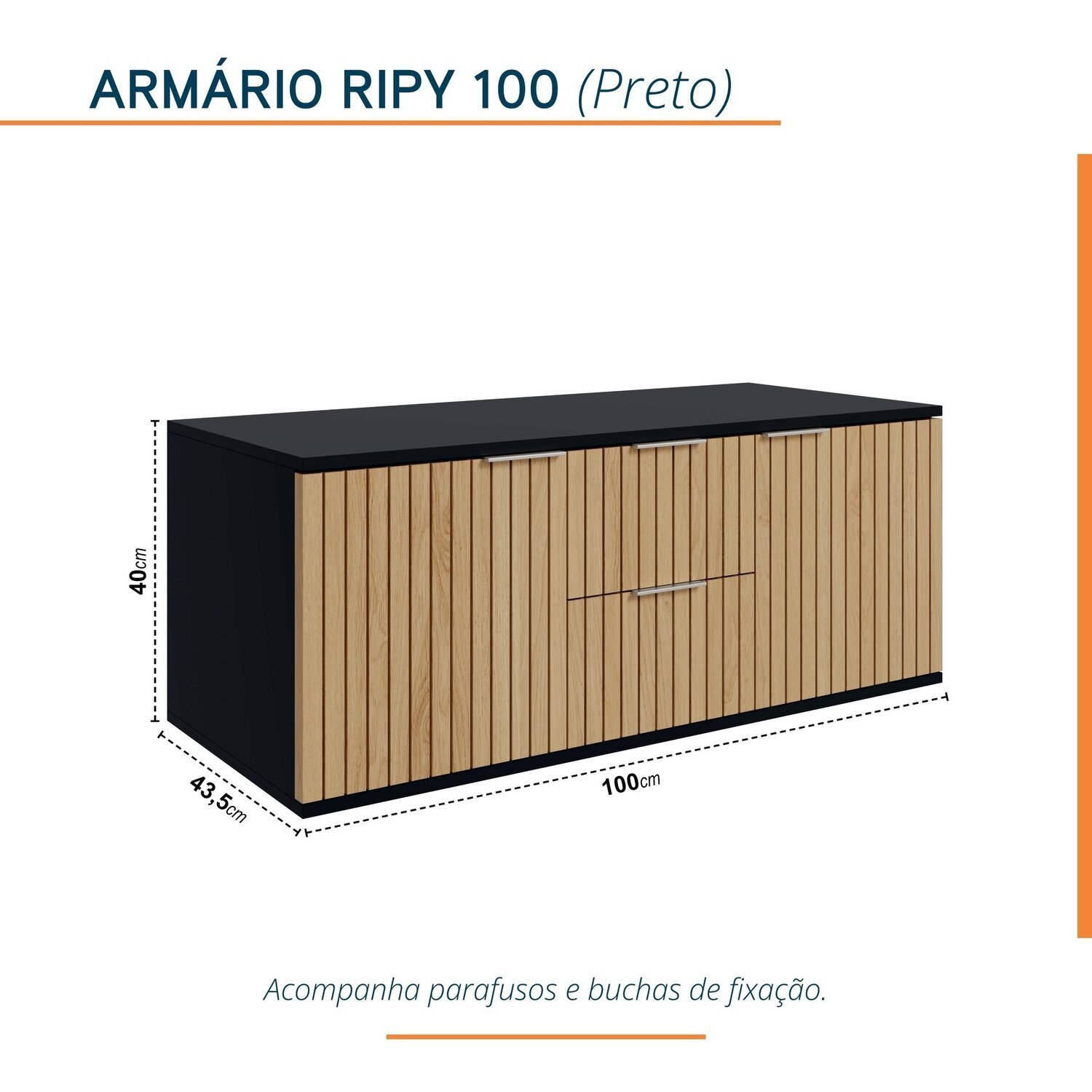 Armário para Banheiro Suspenso Ripy 100cm - 4