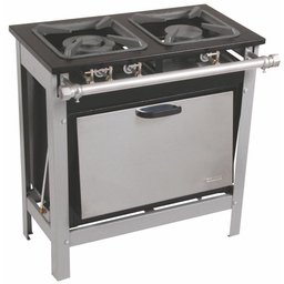 Fogão 2 Bocas Alta Pressão 30x30 Pf 6,5 Forno Metalmaq 2bap M10 - 2