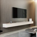 Ver imagem 1 de Rack Suspenso para TV até 75 Polegadas 100% MDF 217,8cm 3 Gavetas Aspen 2.17 Bege Off White
