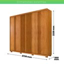 Ver imagem 4 de Guarda-Roupa Casal 6 Portas 6 Gavetas Montreal Marrom/Cinamomo