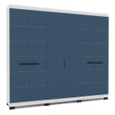 Ver imagem 1 de Roupeiro Lisboa 6 Portas 4 Gavetas 242x214cm Branco/Azul 240843