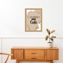 Ver imagem 1 de Quadro Cantinho do Café Moldura Dourada 24x18cm:com Acetato