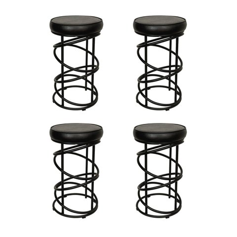 Conjunto 04 Banquetas 62CMX36CM Londres Preto