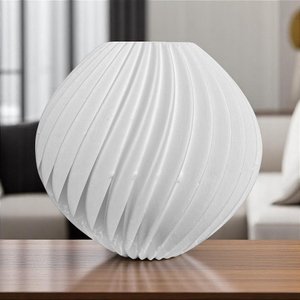 Vaso Decorativo Aura Branco 26x27 em Cerâmica