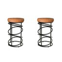 Ver imagem 1 de Conjunto 02 Banquetas 62cm Londres Preto/Caramelo