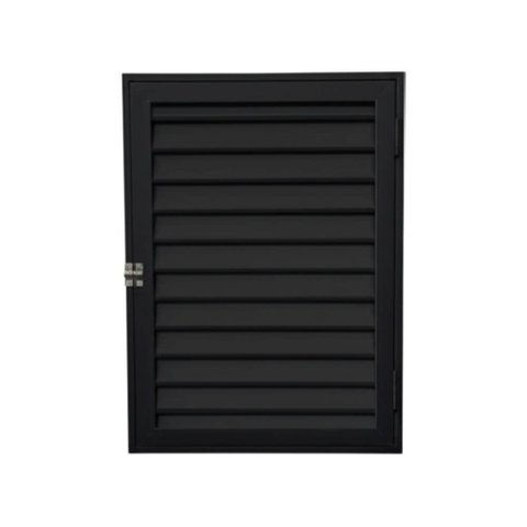 Portinhola Veneziana Alumínio 60x80cm Abertura Direita Kazan Preto