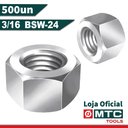 Ver imagem 3 de 500 PEÇAS - PORCA SEXTAVADA 3/16 BSW-24FPP ZINCO BRANCO
