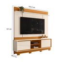 Ver imagem 3 de Estante Home Theater Siena com Pés com Aparador para Sala Buffet Monza Cinamomo Off White - Madetec