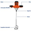 Ver imagem 2 de Misturador de Tintas e Argamassas 220 Volts - Stir1200-220v - Intech Machine