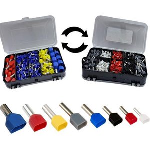 Caixa Kit Terminal Tubular Duplo Ilhós 0,5mm a 16mm 470pçs