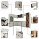 Ver imagem 6 de Cozinha Completa 6 Peças 100% MDF com Cristaleira e Torre Quente 2 Fornos Fineze