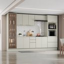 Ver imagem 1 de Cozinha Completa 6 Peças 100% MDF com Cristaleira e Torre Quente 2 Fornos Fineze