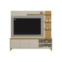 Ver imagem 6 de Estante P/ Sala até 70 Pol Napoli C/ 3 Portas 4 Prateleiras e Led 193x200cm Tauari/off White Fosco