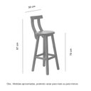 Ver imagem 3 de Kit 3 Banquetas Alta com Encosto Madeira Maciça - Natural