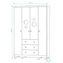 Ver imagem 3 de Armario Infantil 4 Portas Bolinha - Moveis Peroba Branco Brilho