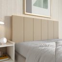 Ver imagem 2 de Cabeceira Cama Queen Estofada Dobrável 160cm Lisa Painel Suspenso Box:areia