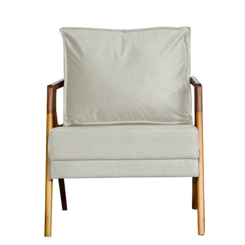 Poltrona Cadeira Marilia Recepção - Corino Bege