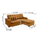Ver imagem 2 de Sofá Berlin 2.65x1.70m com Chaise Super Pillow Top - Terra