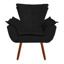 Ver mais imagens de Kit 01 Namoradeira 02 Poltronas Opala Suede Preto Pés