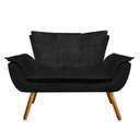 Ver imagem 5 de Kit 01 Namoradeira 02 Poltronas Opala Suede Preto Pés