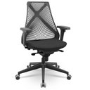 Ver imagem 1 de Cadeira de Escritório Giratória Presidente Unix P03 Tela Cinza Crepe Preto - Lyam Decor