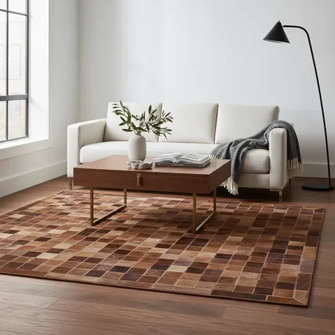 Tapete de Couro Natural Premium Caramelo 2,00 X 1,50 M