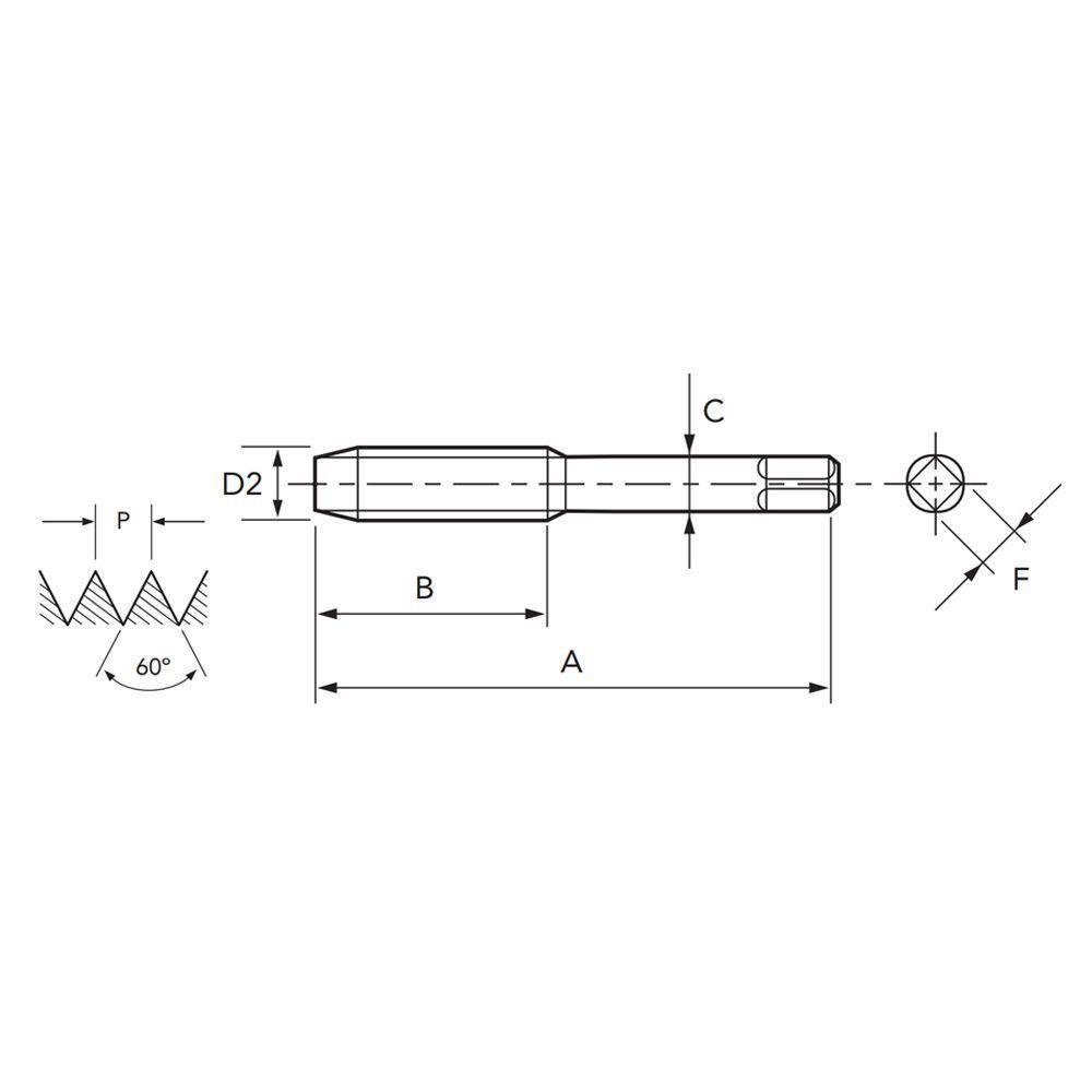 Macho para Tubo Hss - Nps 3/4 X 14 - 109/a Ansi - 1 Peça - Tin - Osg - 3