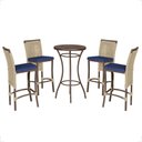 Ver imagem 1 de Mesa Bistro e 4 Banquetas Roma Marrom, Corda Náutica 10