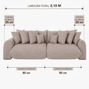 Ver imagem 4 de Sofá Retrátil 3 Lugares Bouclê Armani 2,10 Mts Amêndoa